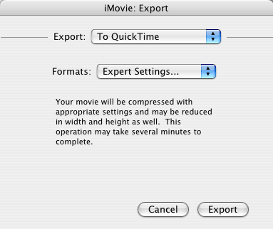 exporting from imovie